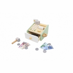 Wooden play cash register