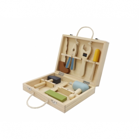 Wooden kids tool box