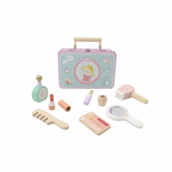 Wooden beauty playset in tin suitcase