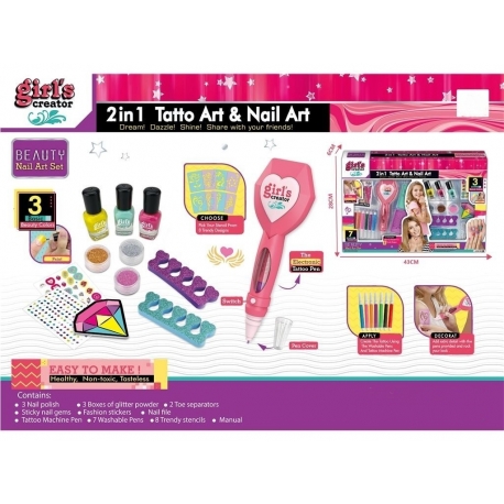 2 in 1 tatto art&nail art